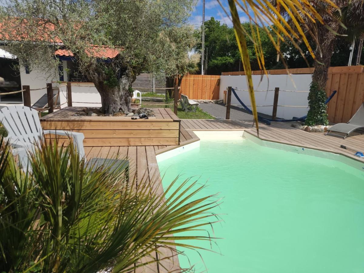 Cottage La Dune Avec Piscine Les Cigales Du Bassin A Гюжан-Местрас Екстер'єр фото